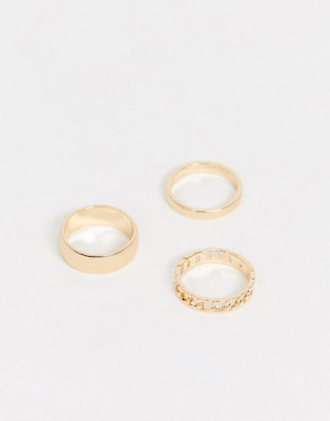 Designb Ring 3 Pack In Gold