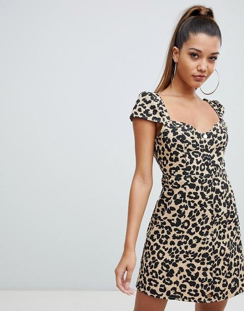 leopard button down dress