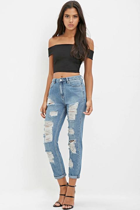 Distressed Boyfriend Jeans