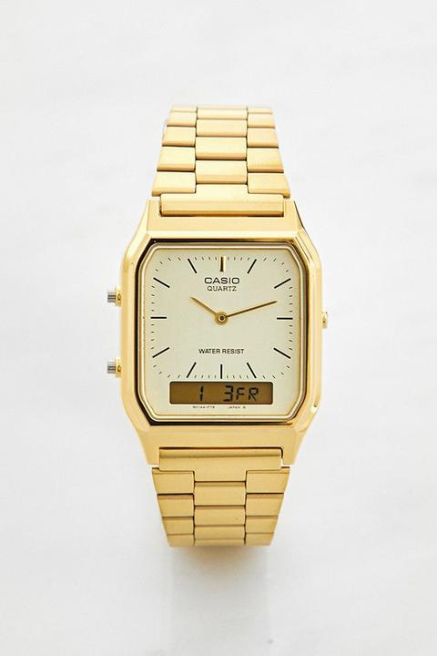 Casio Aq230 Vintage Gold Watch - Gold All At Urban Outfitters