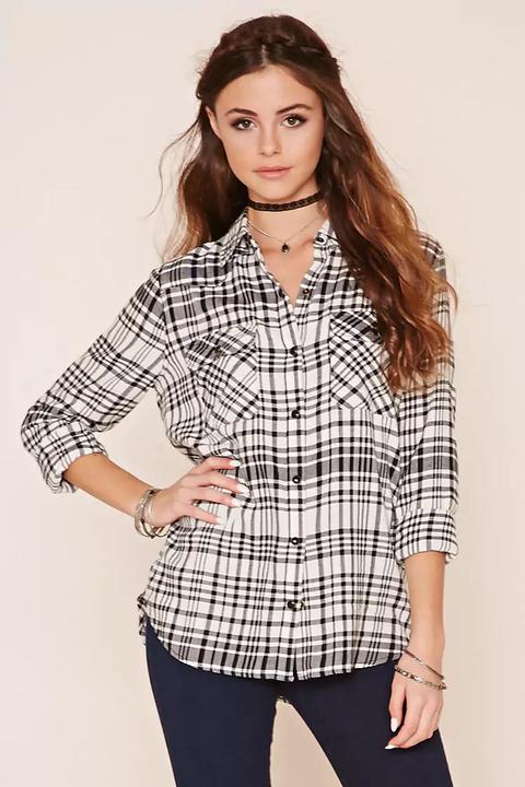 Tartan Plaid Snap-button Shirt