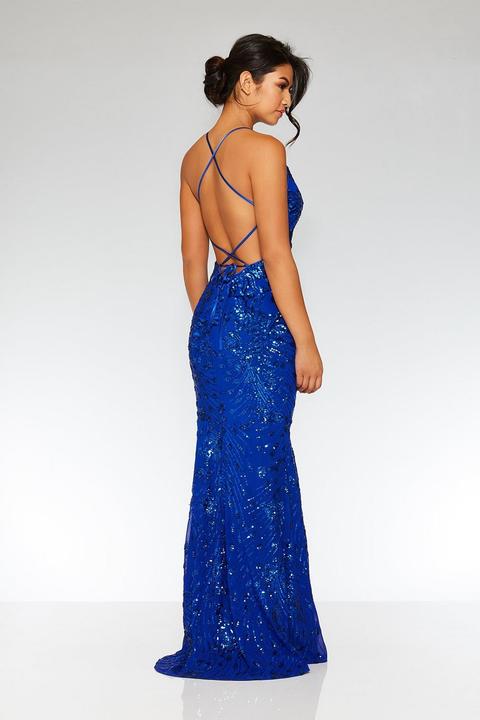 Quiz royal sale blue sequin dress