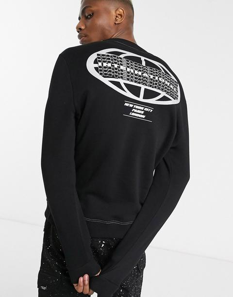 black muscle fit sweatshirt