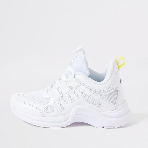 Girls White Chunky Trainers