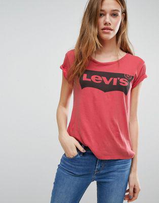 Levi's - T-shirt Con Logo - Rosso from ASOS on 21 Buttons