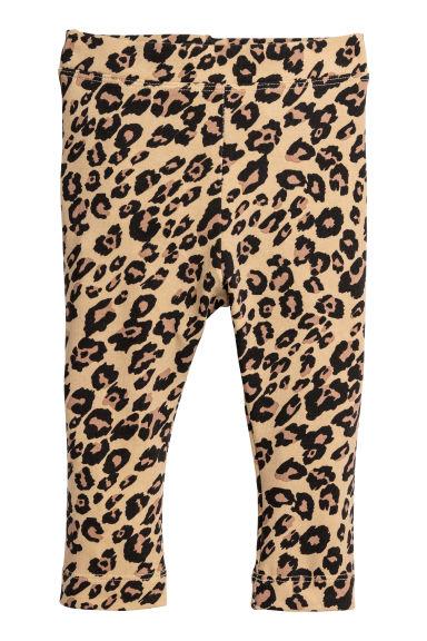 H & M - Leggings Con Stampa Leopardata - Beige