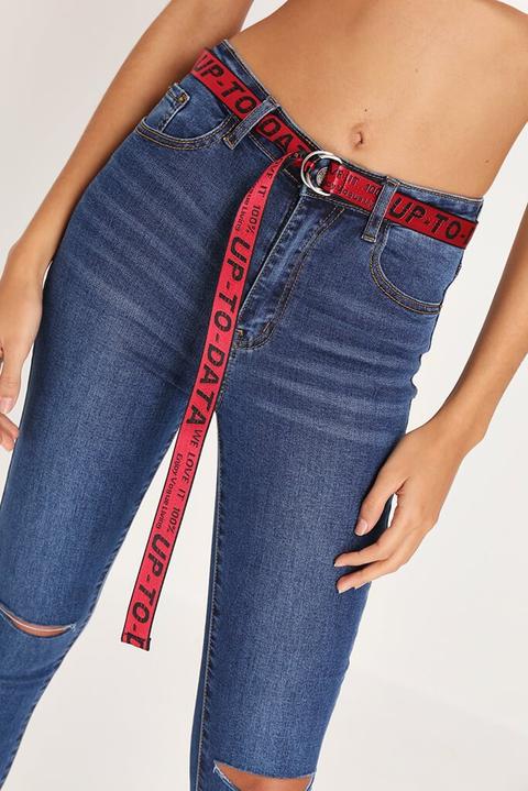 D Ring Slogan Tape Belt