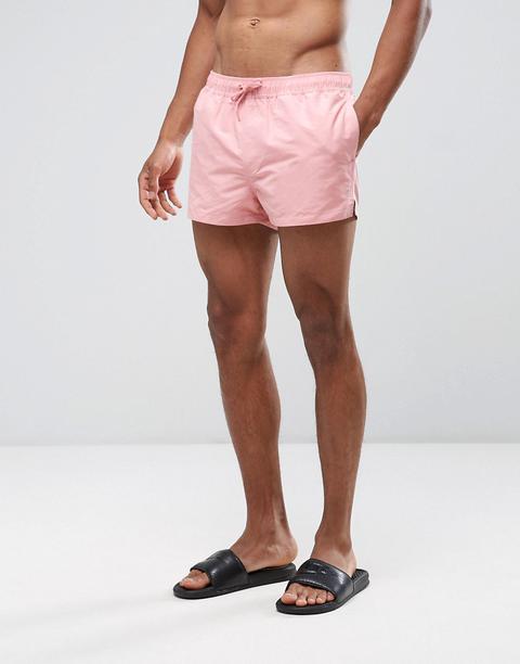 Shorts De Baño Muy Cortos En Rosa De Asos