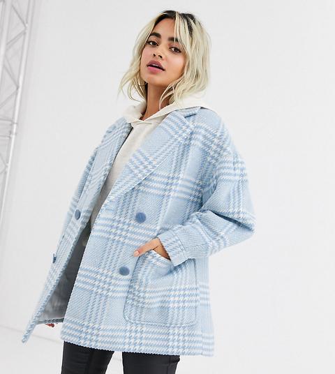 Asos Design Petite Houndstooth Coat-multi