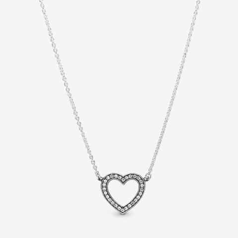 Pandora Collar Corazón Amado Con Circonitas Cúbicas En Plata De Ley | 45 Cm