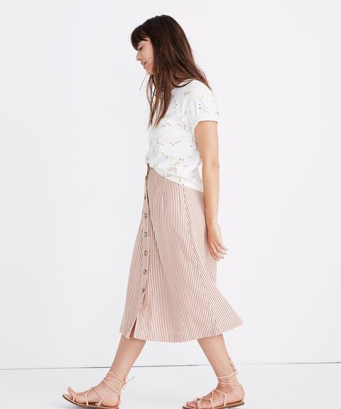 midi skirt buttons