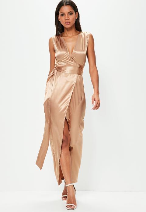 gold silky dress