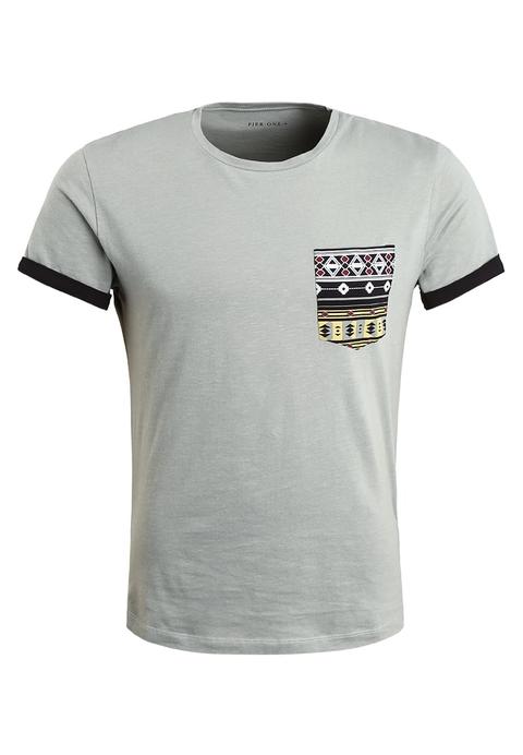 Pier One Camiseta Print Khaki