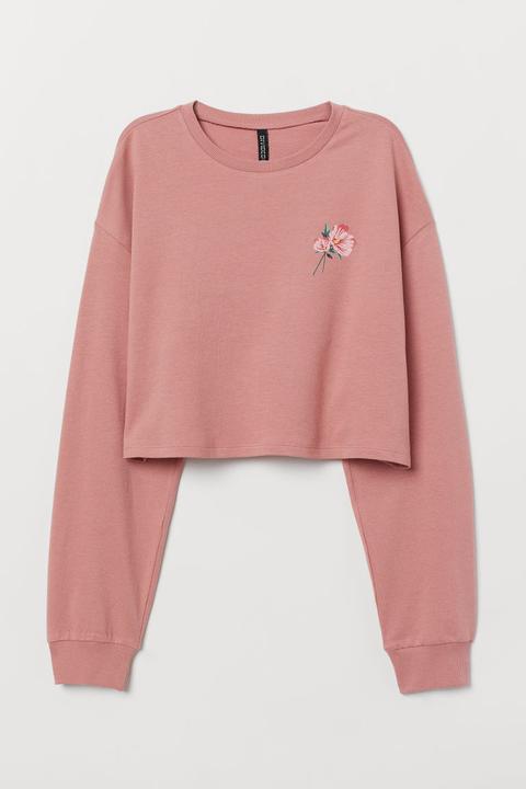 H & M - Felpa Corta - Rosa