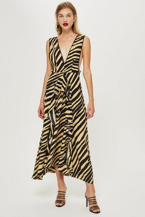 Zebra Print Pinafore Dress