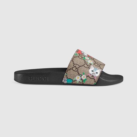 Children's Gg Gucci Pets And Flowers Slides