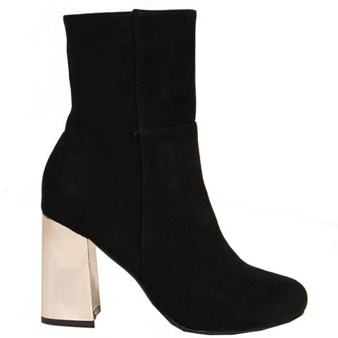 Rachel Black Faux Suede Ankle Boots By Cally Jane