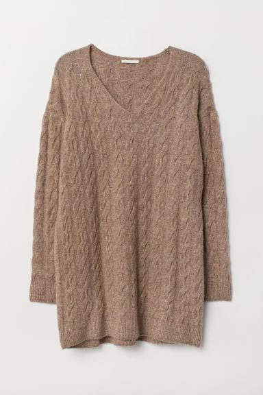 Pullover Mit Zopfmuster Brown Damen From H M On 21 Buttons
