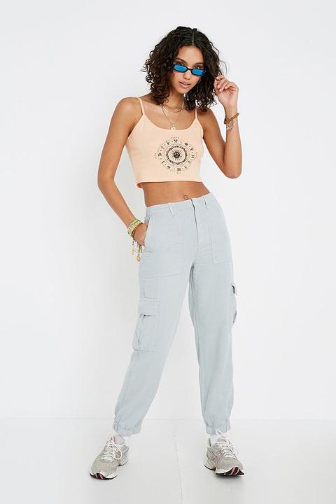Bdg Grey Cuffed Cargo Trousers - Grey S 