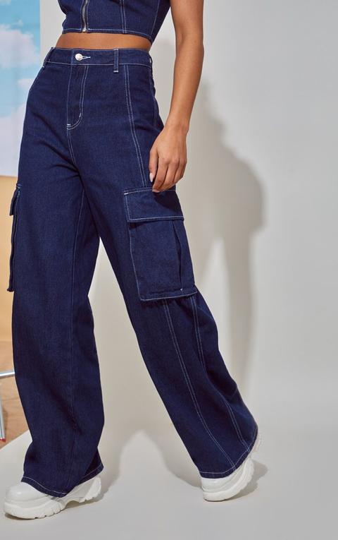 Mid Wash High Waisted Wide Leg Jeans 