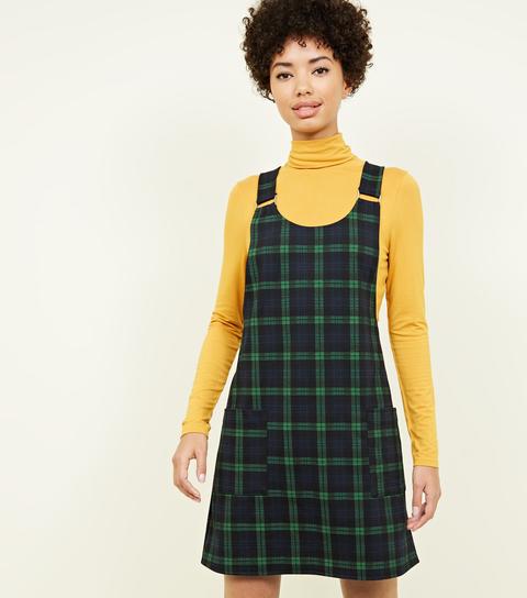 new look green pinafore dress