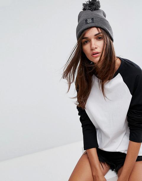 Dickies Pom Beanie In Grey - Dark Grey Melange