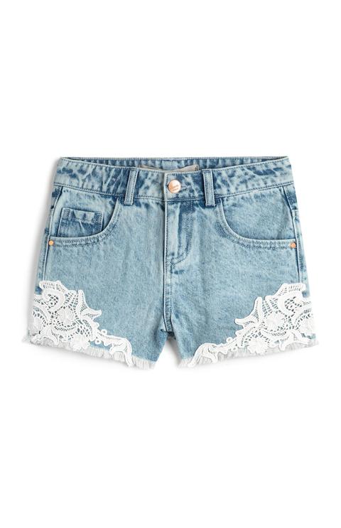 Older Girl Denim Crochet Shorts