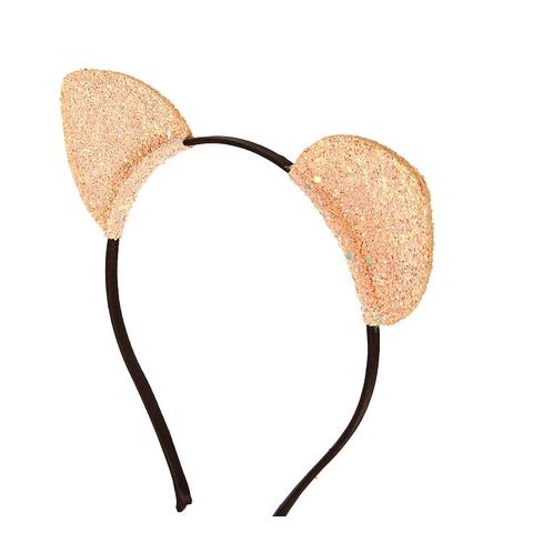 Claire's Rose Gold Glitter Cat Ears Headband