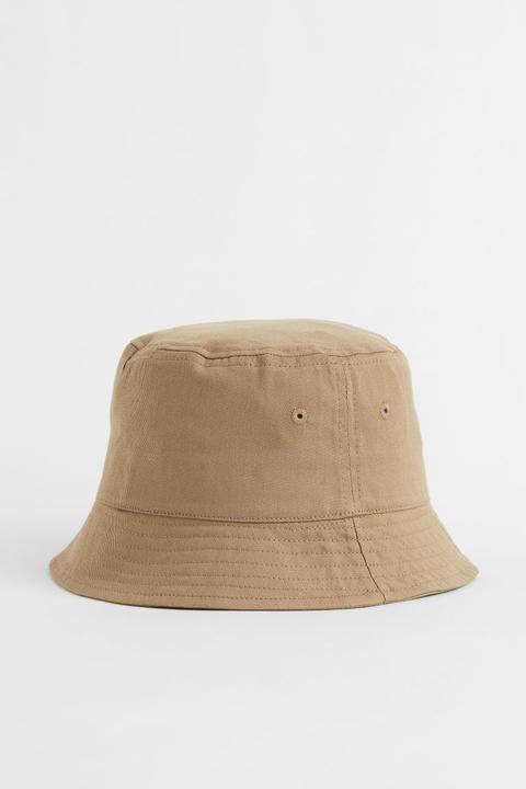 Cotton Twill Bucket Hat - Beige