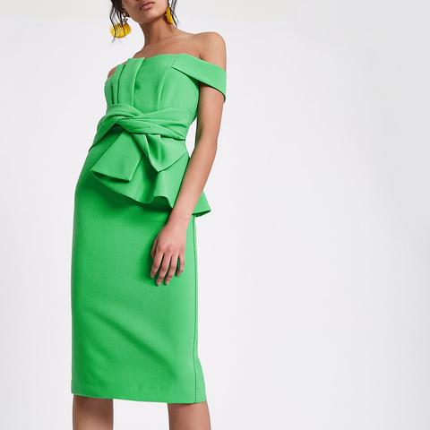 bardot tie front dress