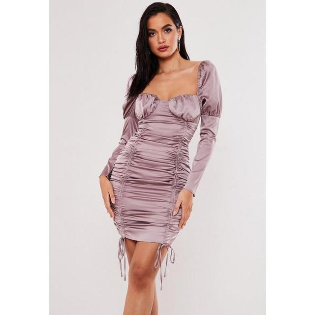 mauve satin dress