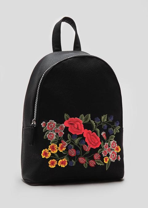 Floral Embroidered Backpack