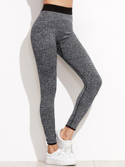 Leggings Con Vita A Contrasto