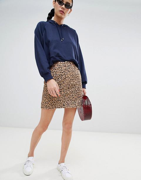 jupe jean leopard