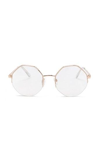 Forever 21 Octagon Reader Glasses , Gold/clear