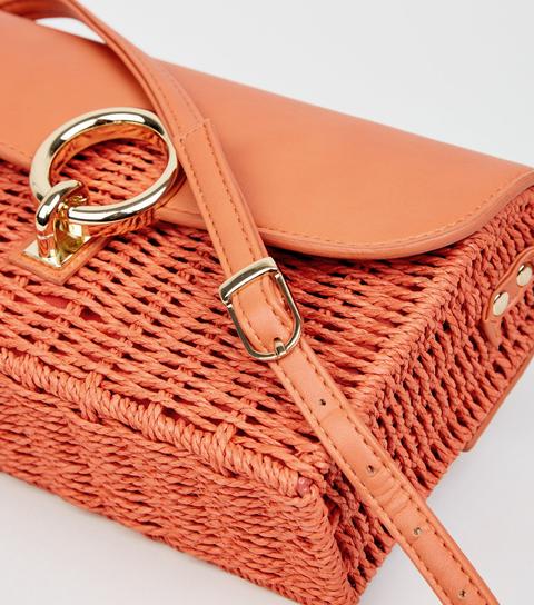 Orange clutch clearance bag new look