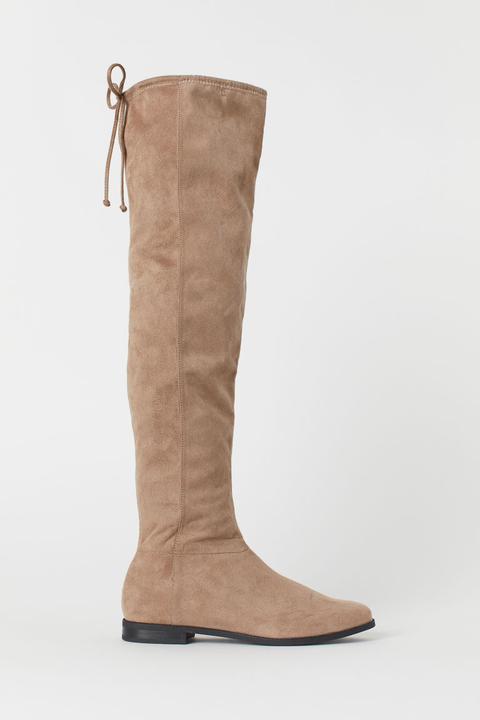 Bottes De Hauteur Genou - Beige