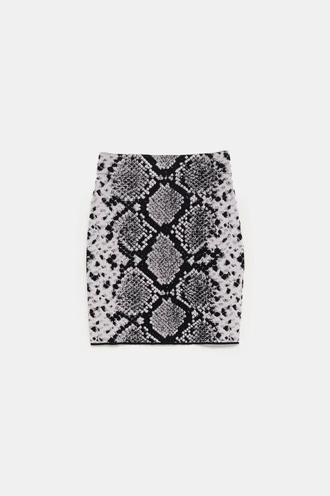 Minigonna Con Stampa Animalier