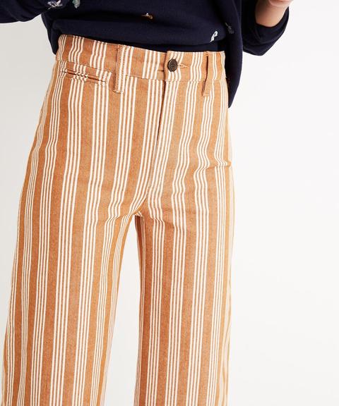 wide leg pants with stripes