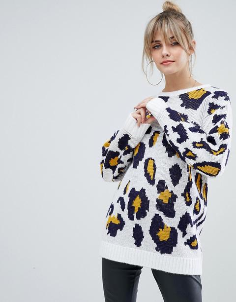 Prettylittlething - Maglione Oversize Maculato - Multicolore