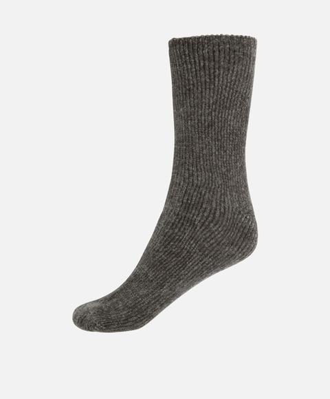 Calcetín Chenilla Color: Kaki Talla: M Material: Poliester,elastano,