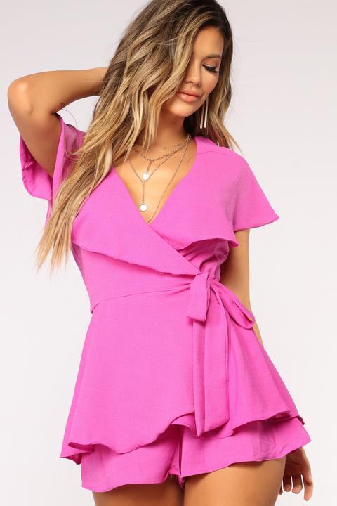 Got My Ruffles On Your Mind Romper - Orchid