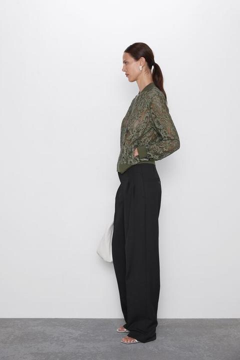 zara lace bomber jacket