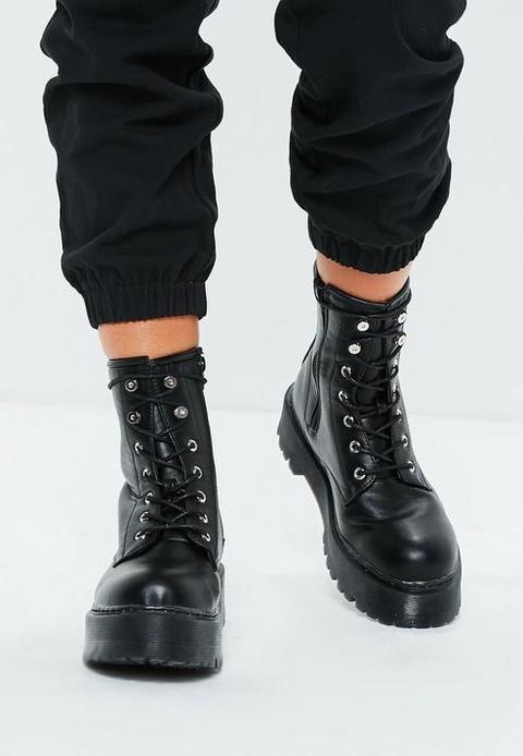 Black Platform Sole Boots, Black from 