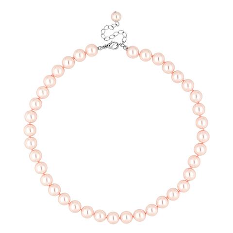 Pink Pearl Round Chain Necklace