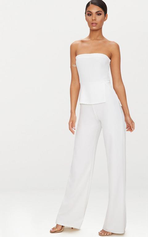 peplum jumpsuit white