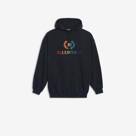 Bb Hoodie In Black And Multicolor Embroidery Light Jersey