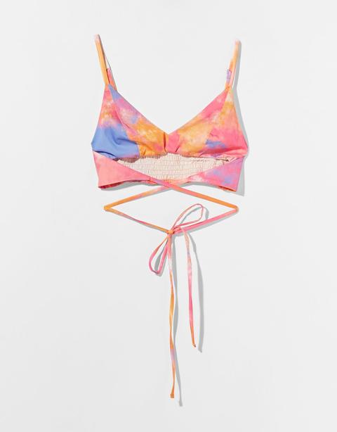 Top Bra Tie-dye Tiras Cruzadas