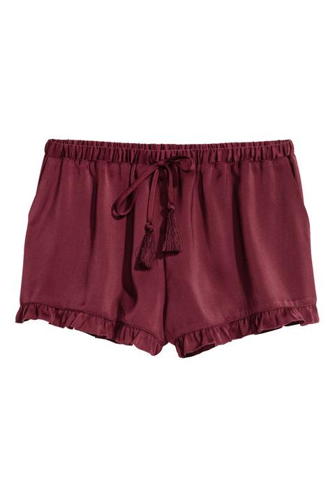 H & M - Shorts In Satin - Rosso