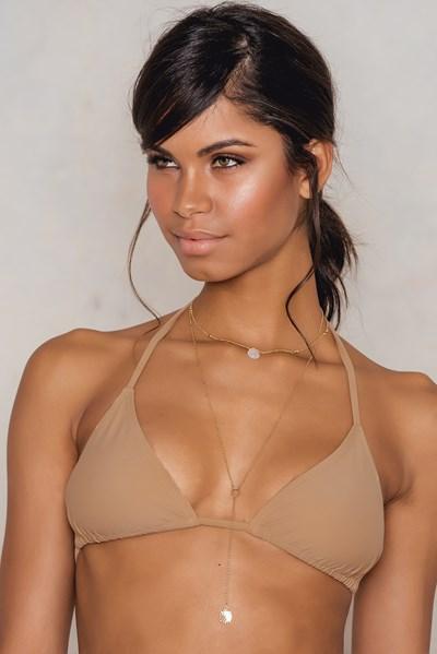 Na-kd Swimwear Triangle Bikini Top - Beige